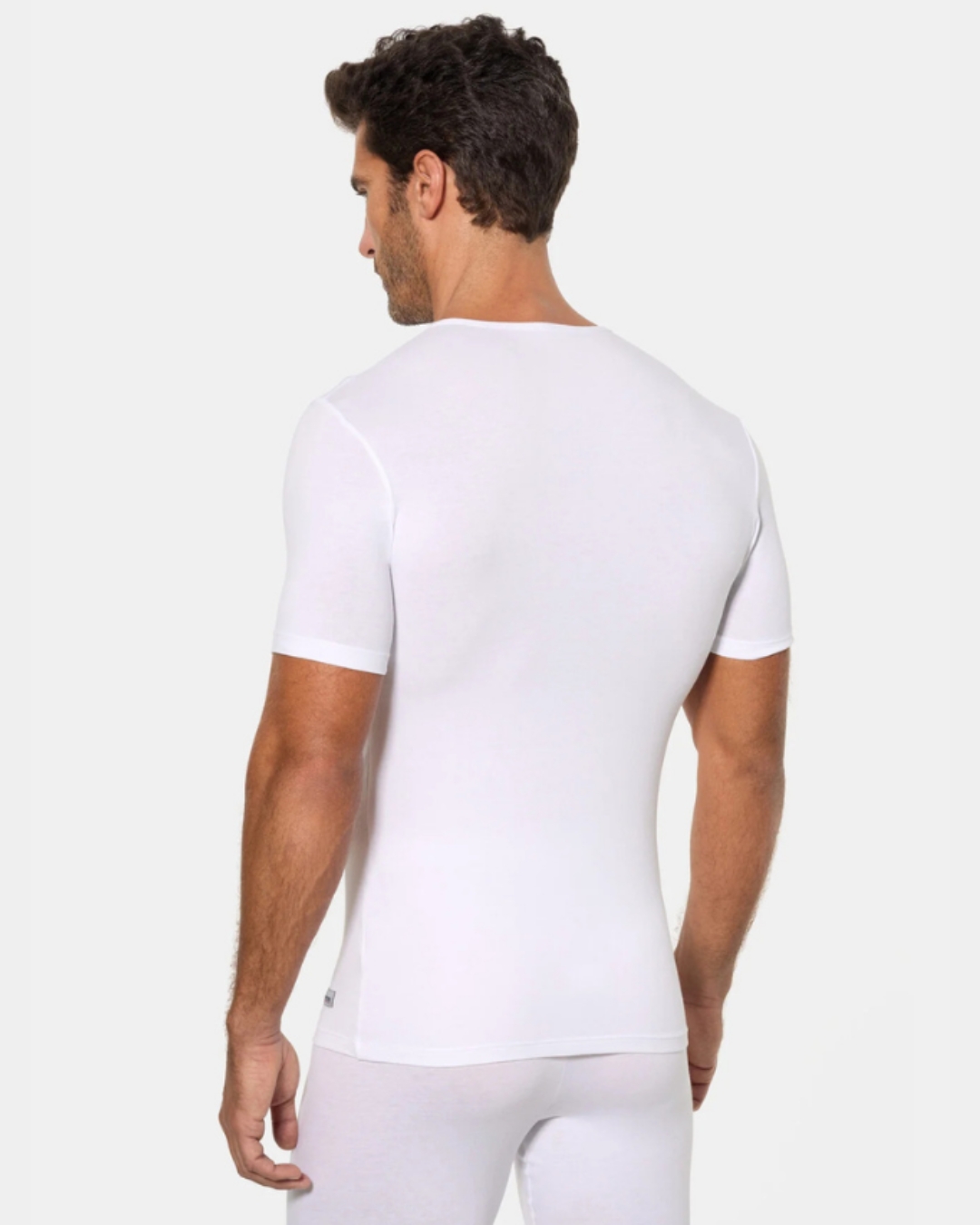 Camisola interior térmica de homem Abanderado branca vista de costas
