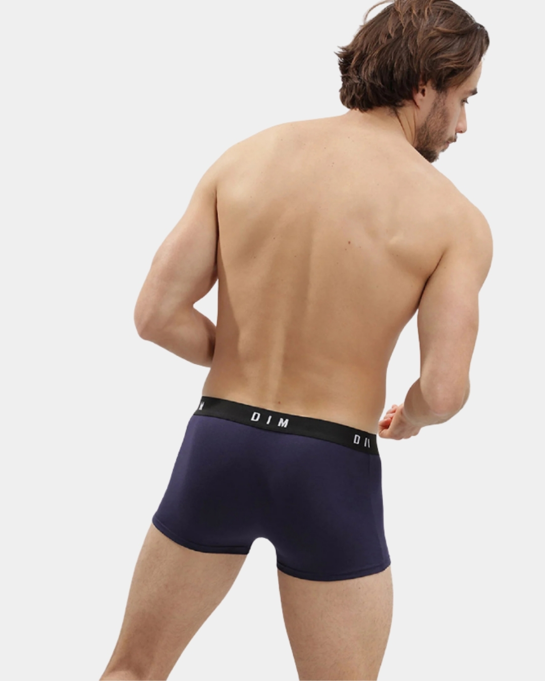Boxer DIM Originals para homem azul denim vista de costas