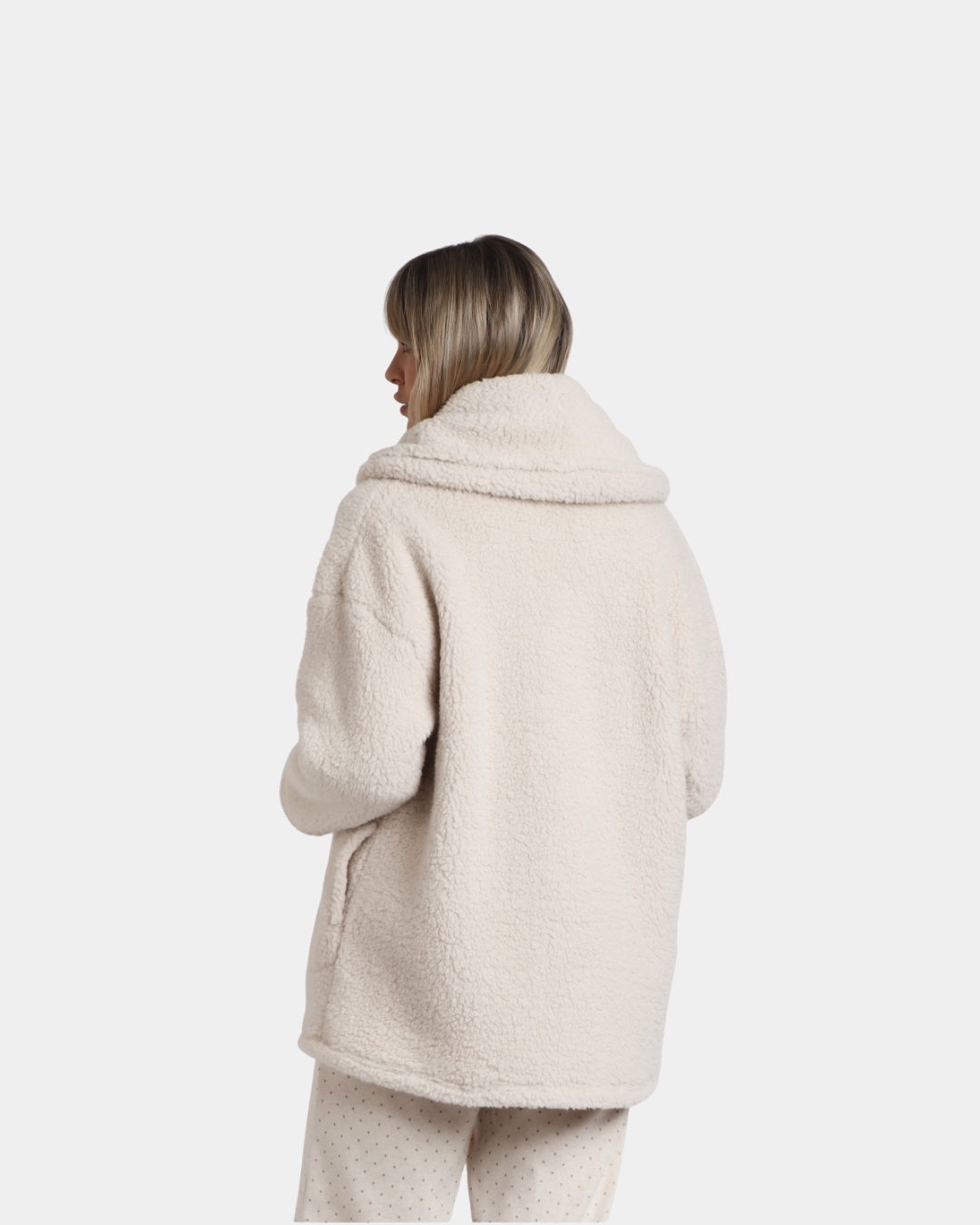 robe mulher coralina jacquard manga comprida costas