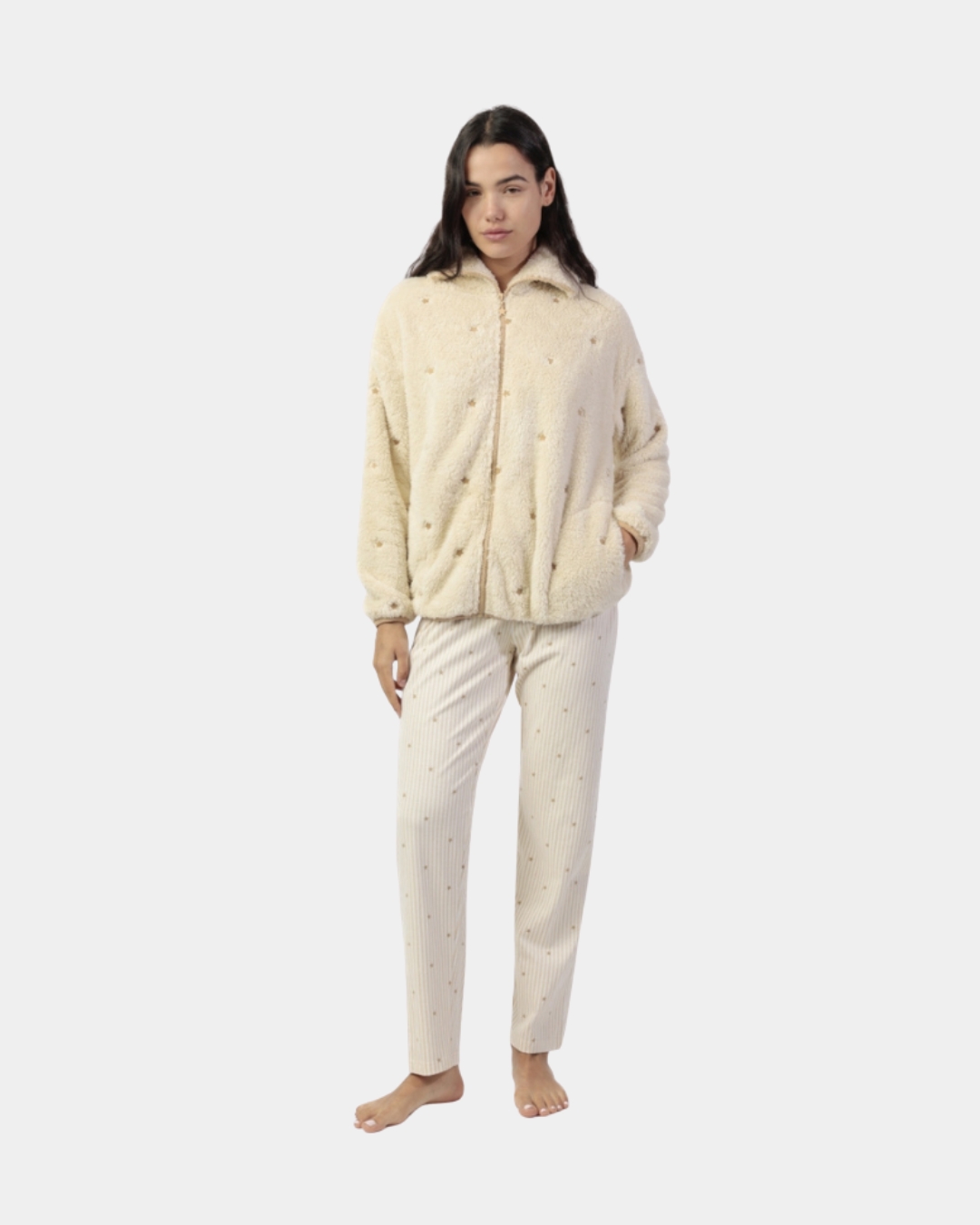 robe senhora admas classic inverno bege