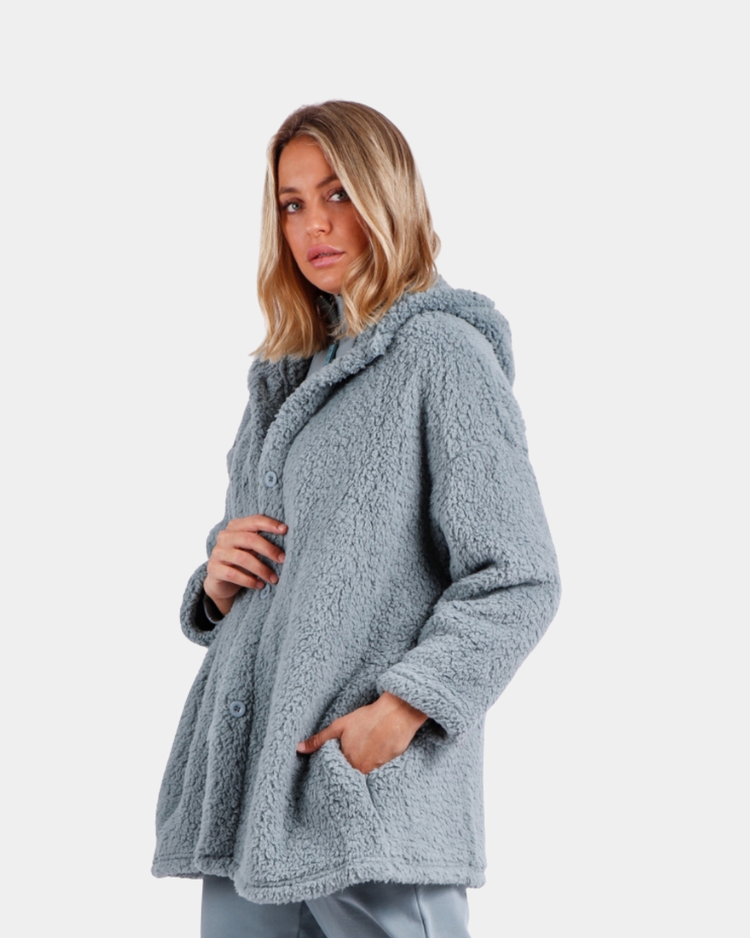 robe senhora admas home inverno capuz detalhe