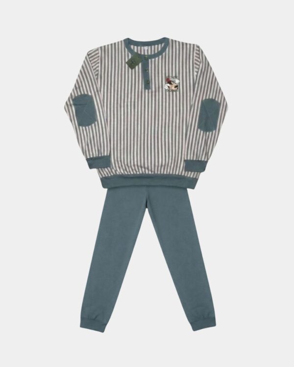 conjunto pijama para homem sari riscas verde