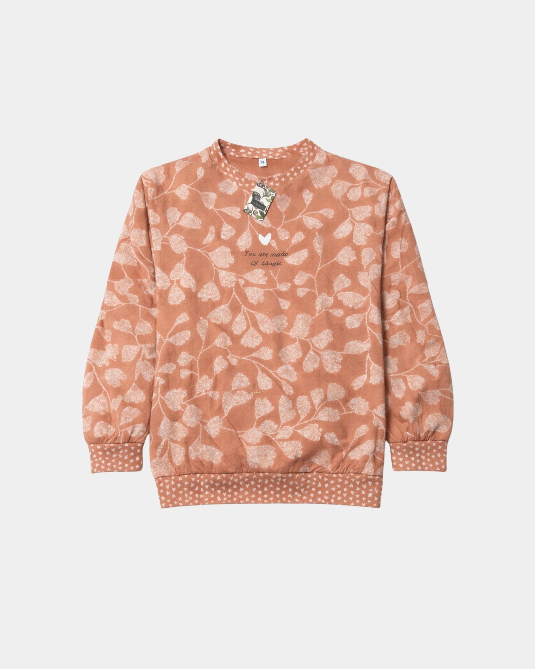 pijama mulher inverno sari floral laco cintura frase estampada