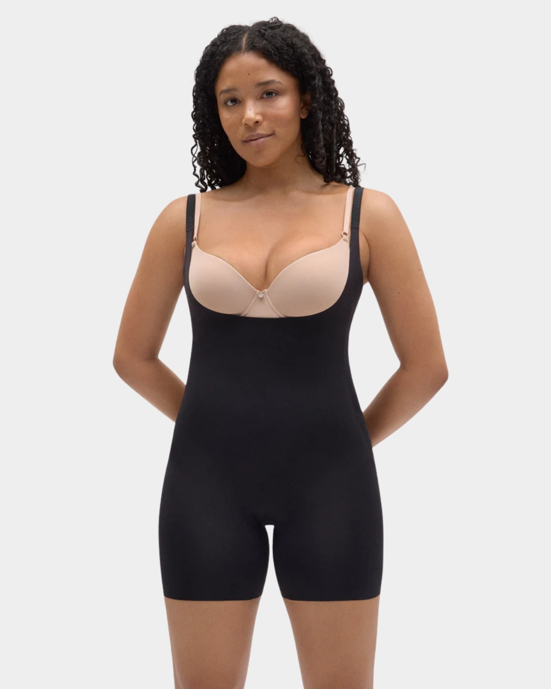 body modelador mulher ysabel mora abertura preto frente