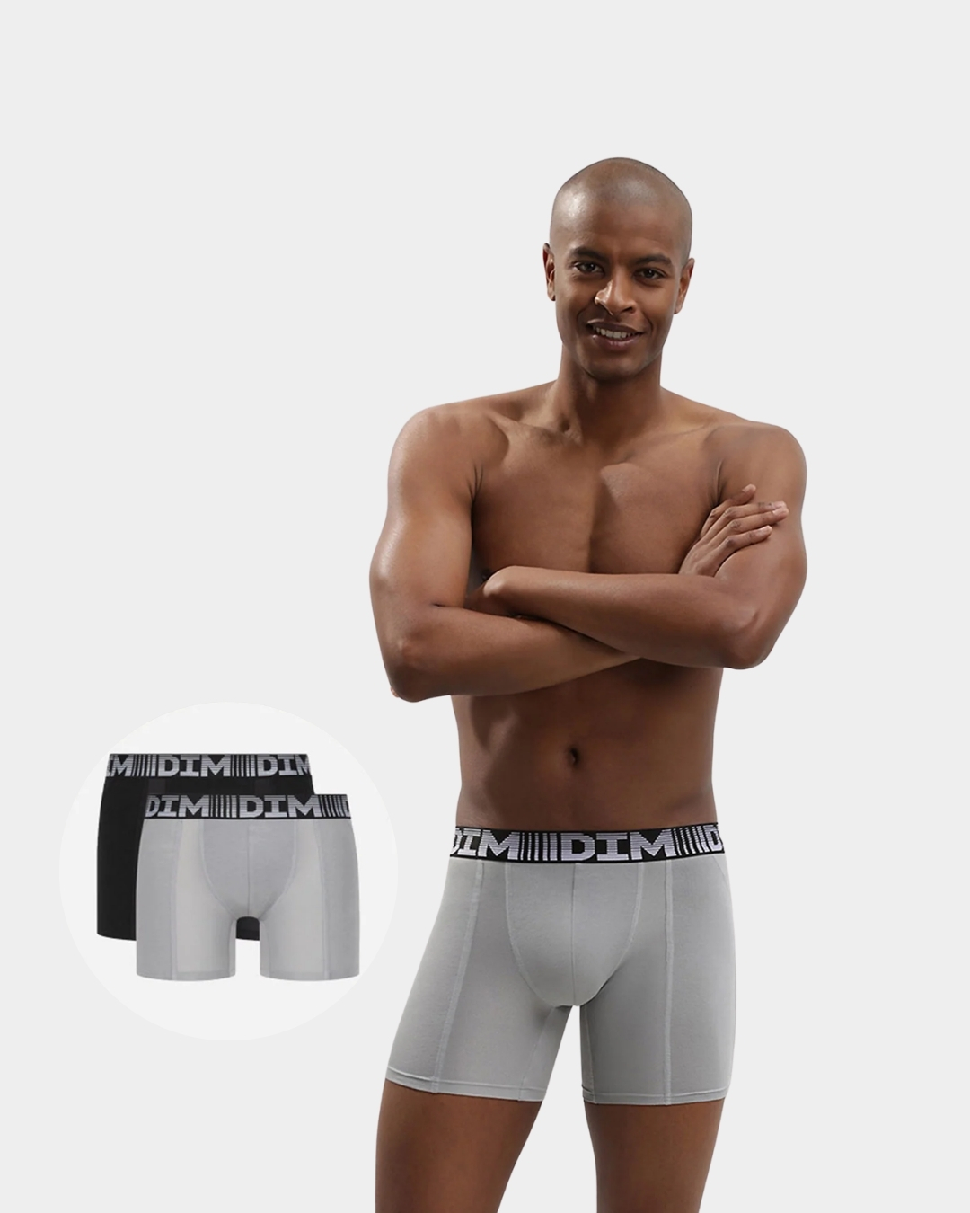 boxer longo homem dim 3d flex air detalhe perna