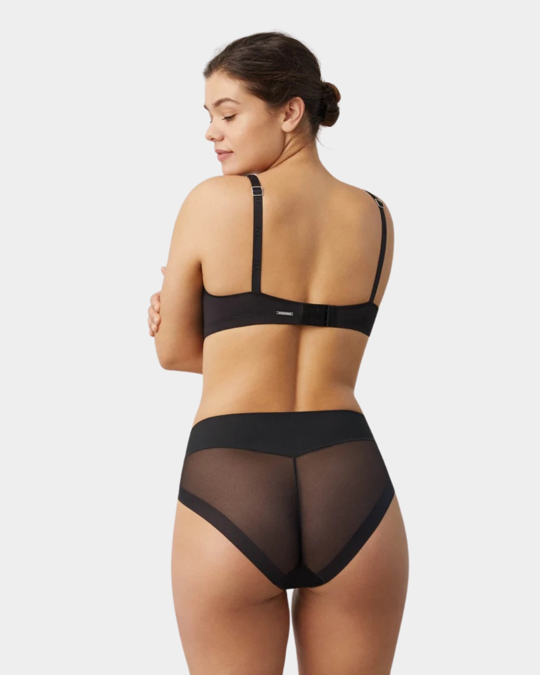 cueca modeladora mulher ysabel mora tule preto costas