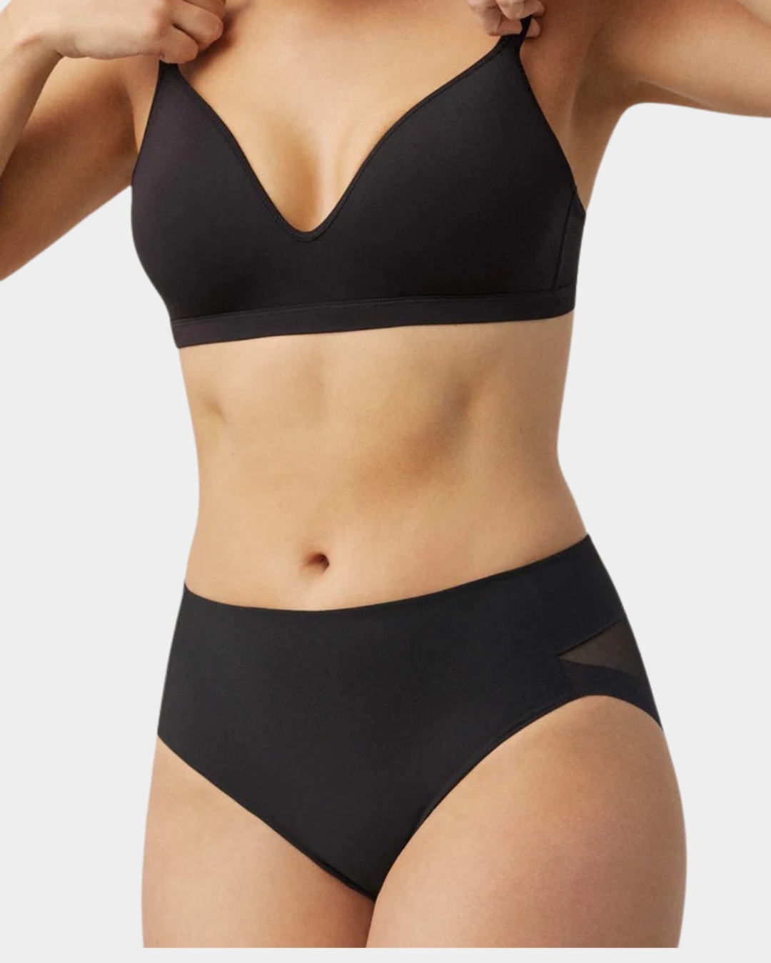 cueca modeladora mulher ysabel mora tule preto frente