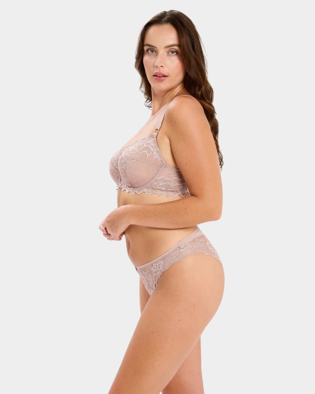 Slip Midi Sans Complexe Arum Prima Renda Floral Bege - Image 4