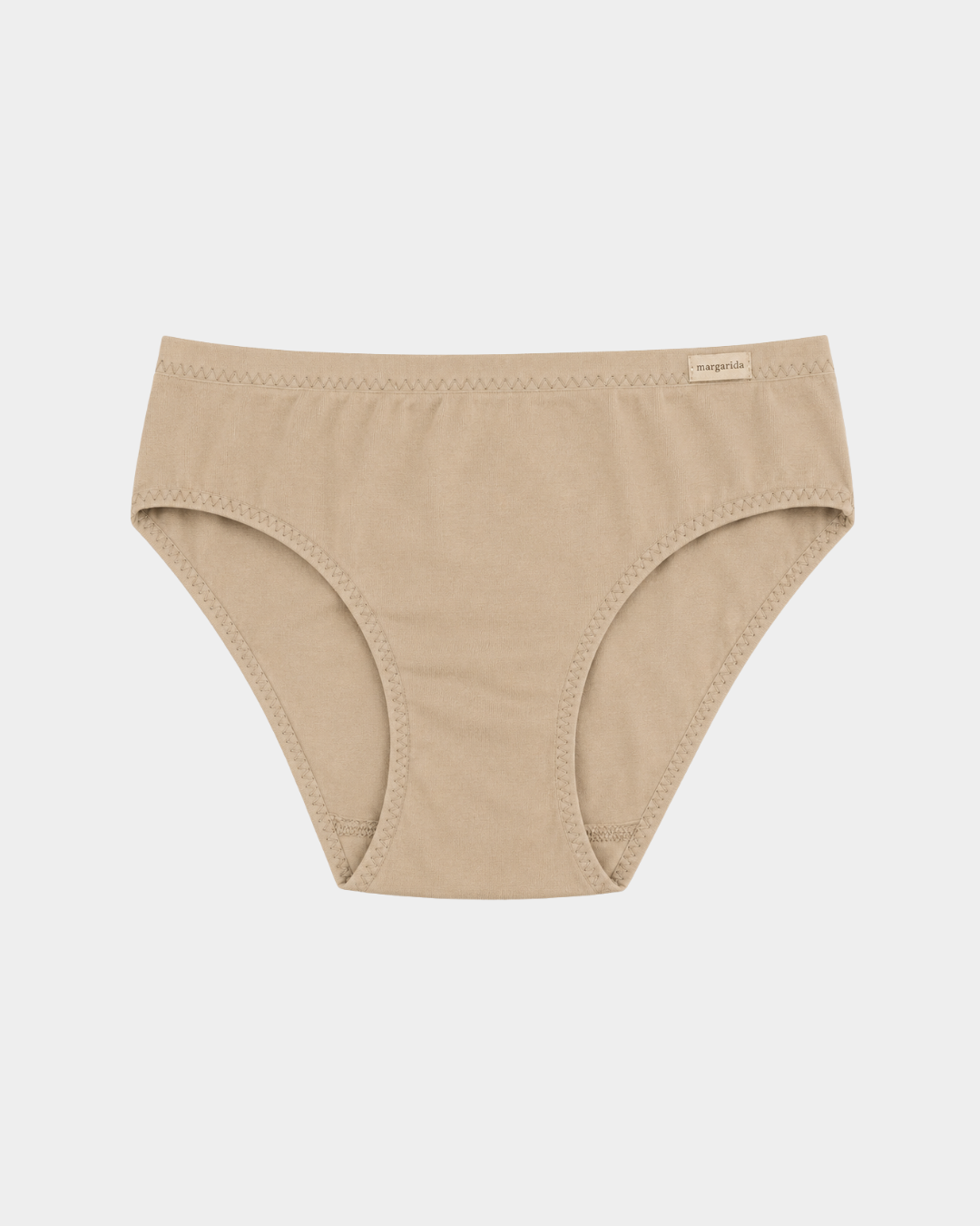 cueca slip midi algodao margarida lisa bege
