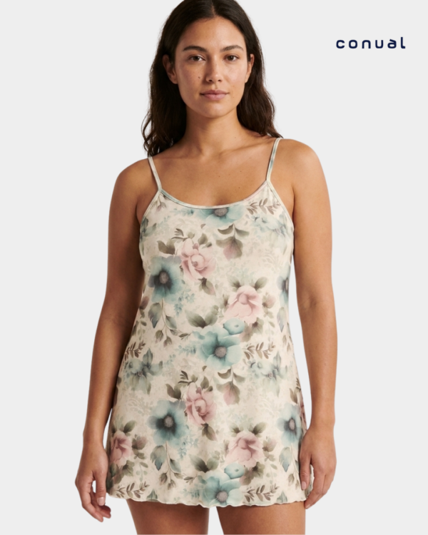camisa dormir flores aquarela conual frente