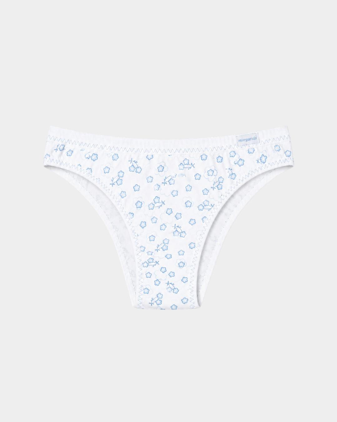 cueca asa delta algodao margarida flores azul