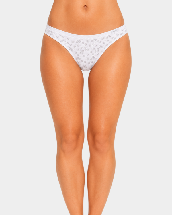 cueca asa delta algodao margarida flores cinza frente