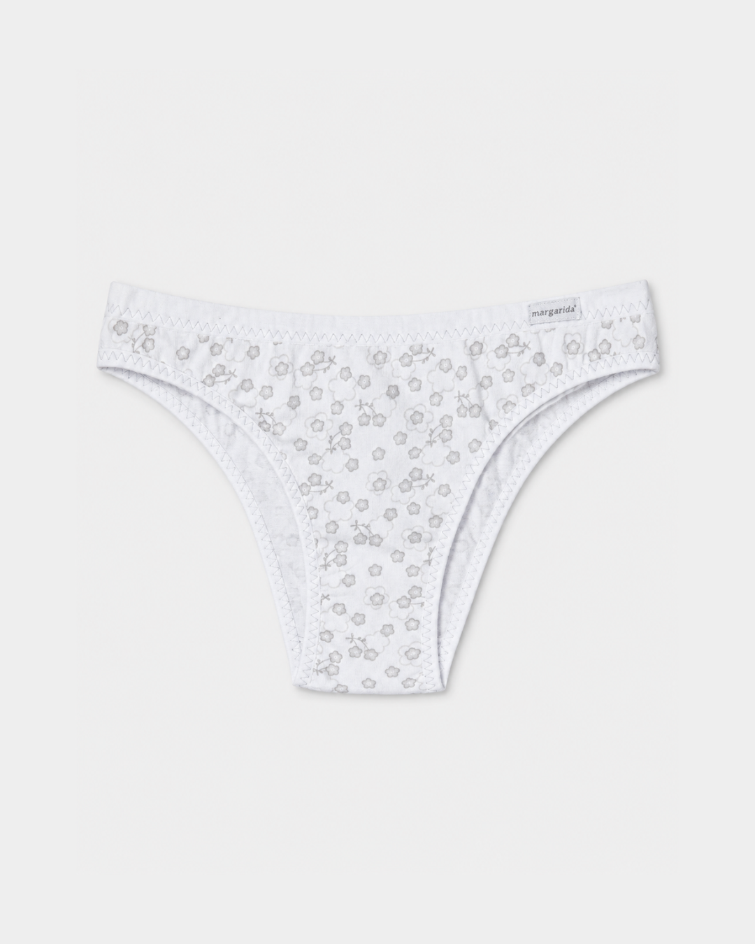 cueca asa delta algodao margarida flores cinza