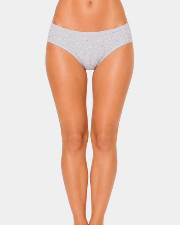 cueca slip midi algodao margarida estrelas cinza frente