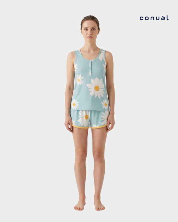pijama alcas margaridas conual conjunto frente