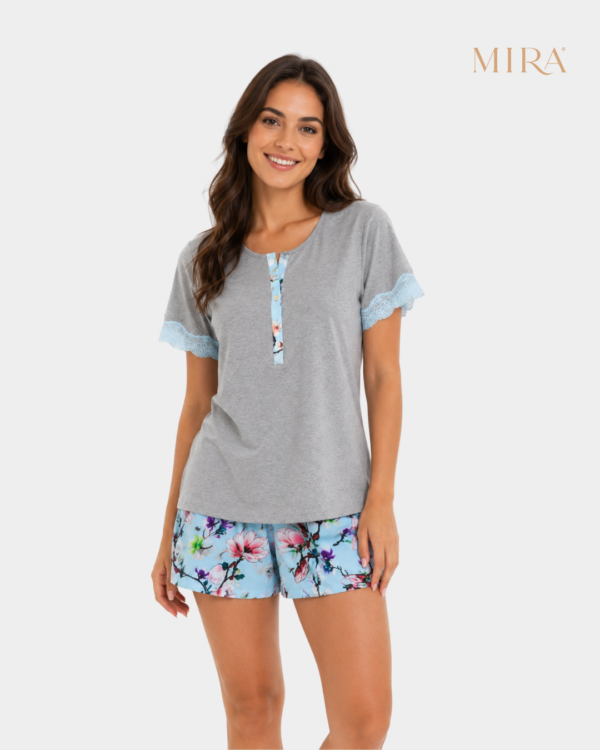 pijama curto flores mulher frente