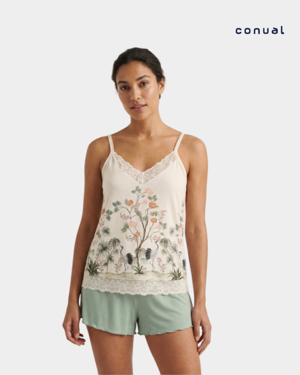 pijama curto garcas conual algodao mulher frente