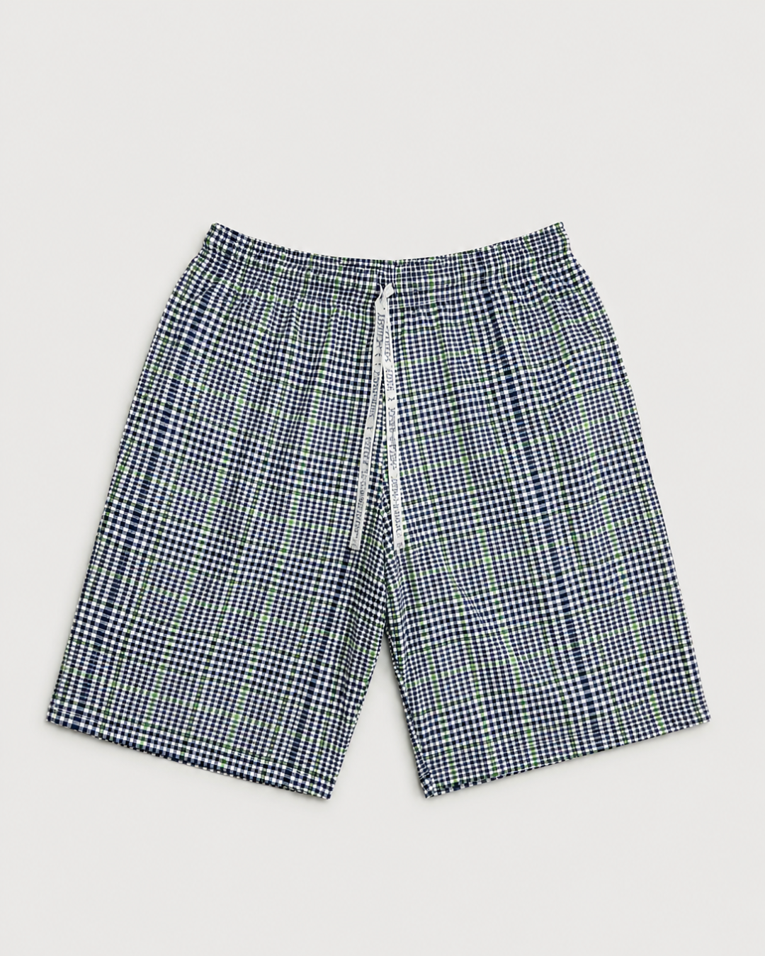 pijama homem algodao manga curta sotela azul xadrez calção