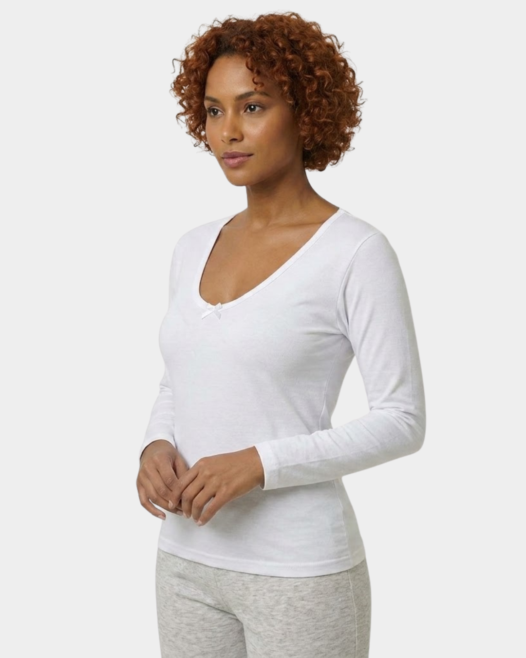 Camisola Interior Mulher Cardada Manga Comprida MC