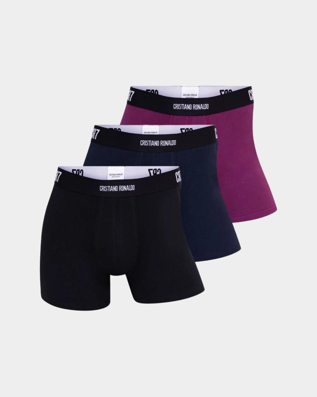 Boxers Homem Pack 3 CR7 Underwear Marinho, Preto, Roxo