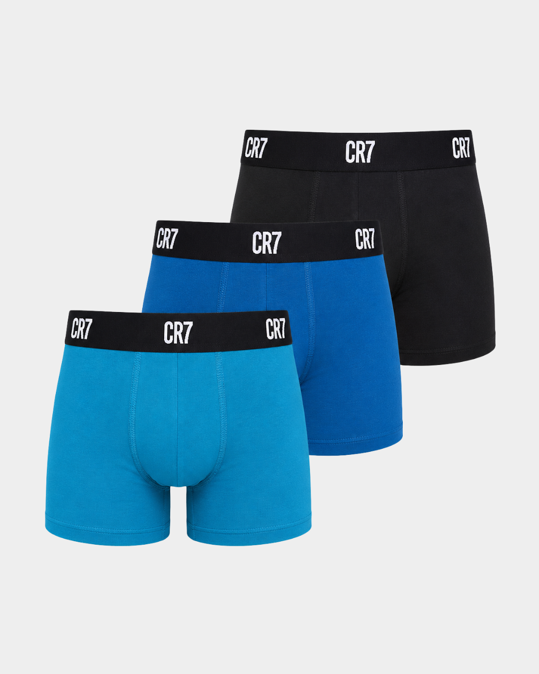 Boxers Homem Pack 3 CR7 Underwear Azul Turquesa, Azulão, Preto