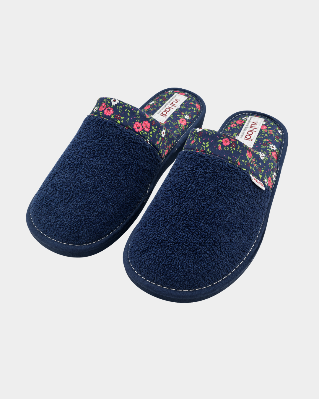 Chinelo Mulher Charca Felpo Bege e Marinho